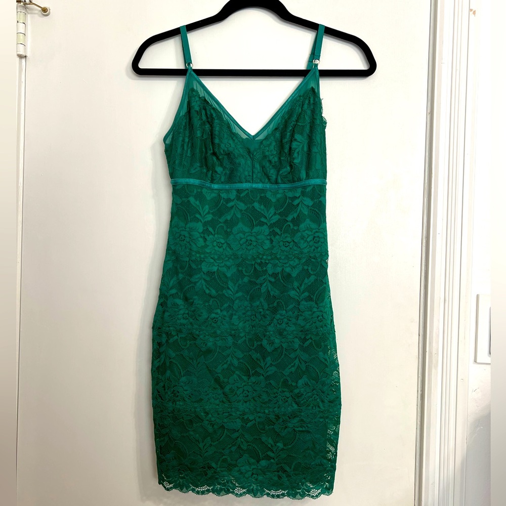 Guess Green Lace Dress with spaghetti straps